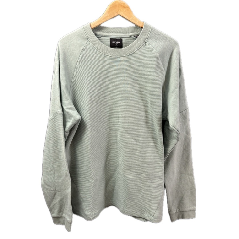 ONLY & SONS Mint Green Ribbed Long Sleeve T-shirt Mens Size XL